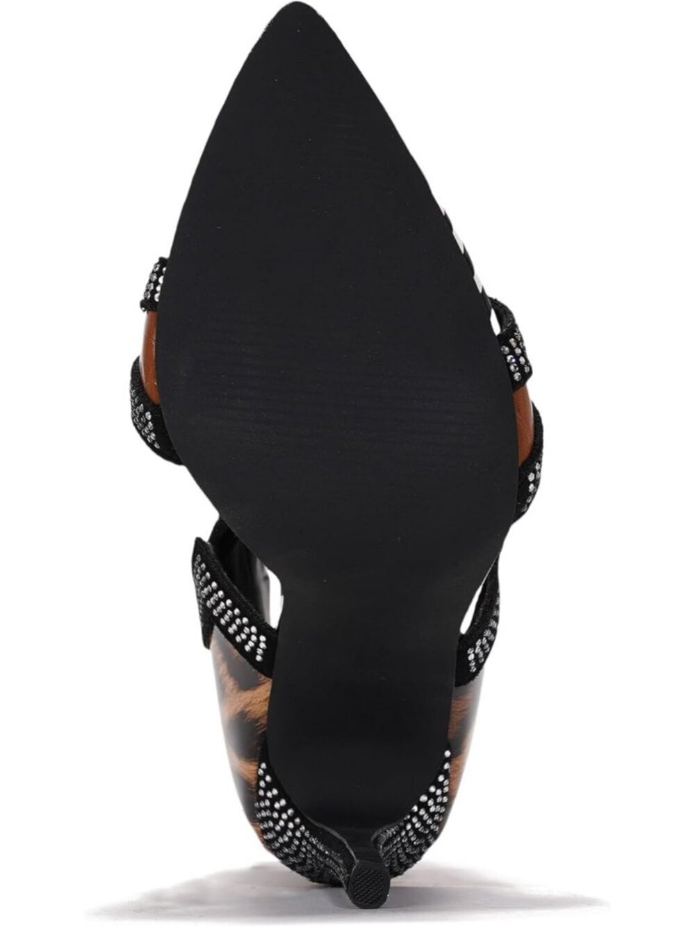 Women's Animal Print Rubber Cutout Ankle Pointed Toe Side Zipper Ankle Booties - Picture 3 of 6